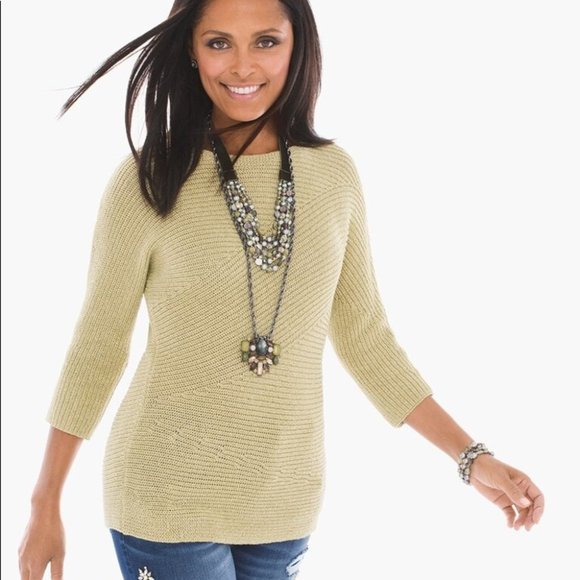 {Chico’s} Shine Detail Shannon Pullover - Picture 1 of 8